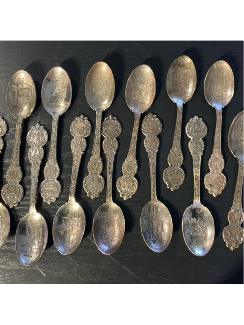 Vintage Lot Of 48 American Collectors Guild Heritage US State Souvenir Spoons